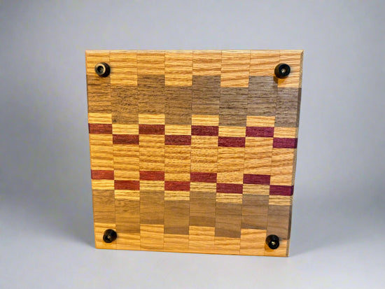 Pattern White Oak, Purpleheart & Walnut Cutting Board “
