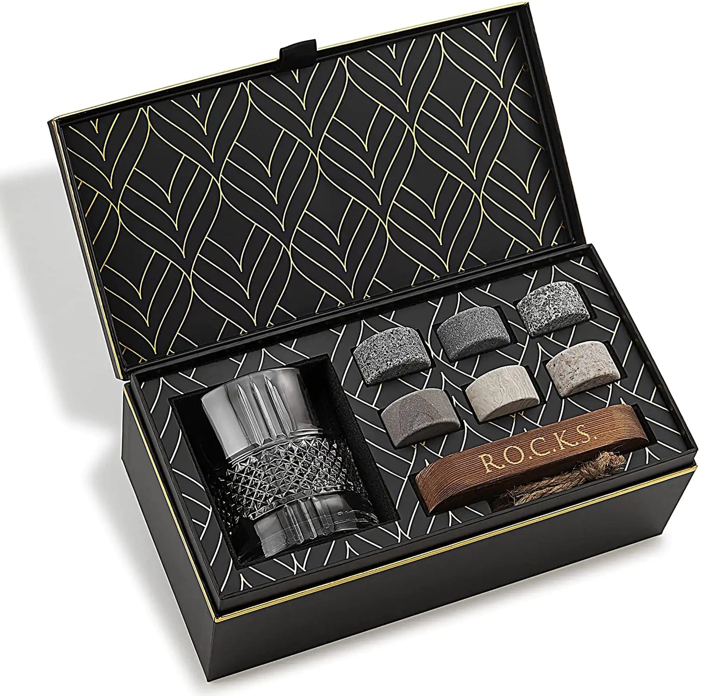 The Reserve Set - Whiskey Stones & Reserve Whiskey Crystal Glass