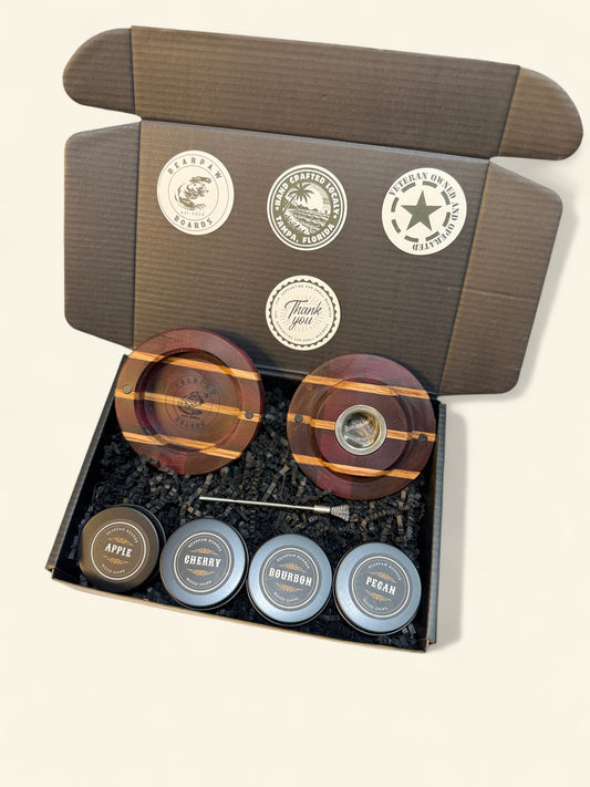 Checkered End Grain Purpleheart and White Oak Whiskey Smoker