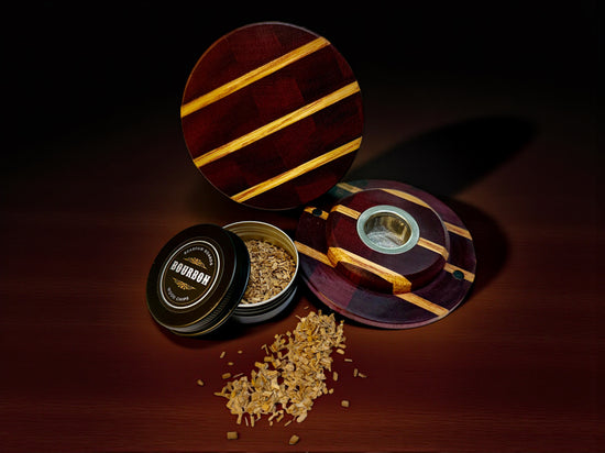 Checkered End Grain Purpleheart and White Oak Whiskey Smoker