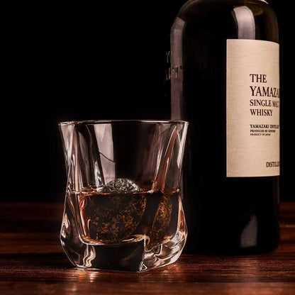 The Granite Set - Whiskey Stones & Twist Glass Edition