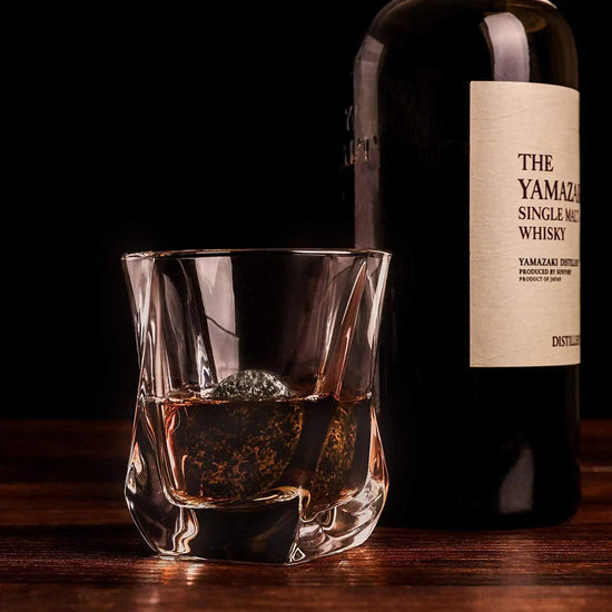 The Granite Set - Whiskey Stones & Twist Glass Edition
