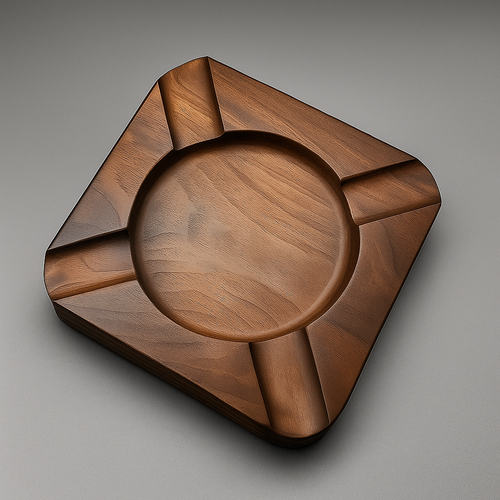 Classic Handcrafted Walnut Cigar Ashtray