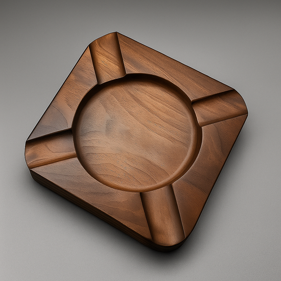 Classic Handcrafted Walnut Cigar Ashtray