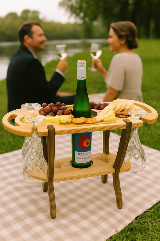 The Sommélier’s Table – Premium Handcrafted Wine & Charcuterie Caddy