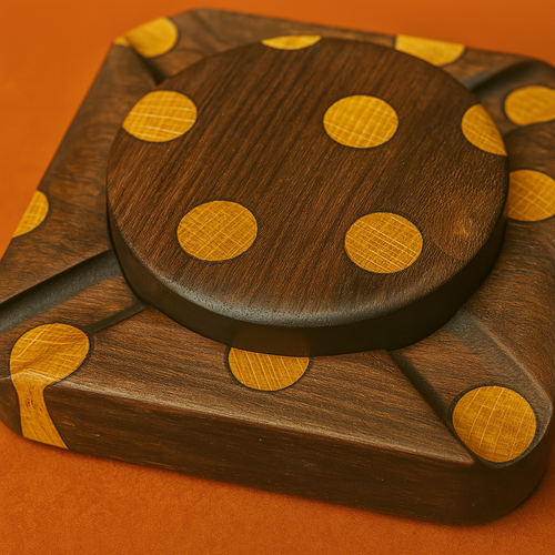 Walnut & White Oak Polka Dot Whiskey Smoker & Cigar Ashtray Combo