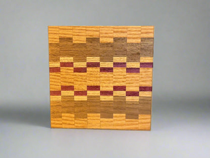 Pattern White Oak, Purpleheart & Walnut Cutting Board “