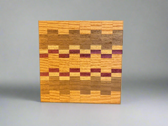 Pattern White Oak, Purpleheart & Walnut Cutting Board “