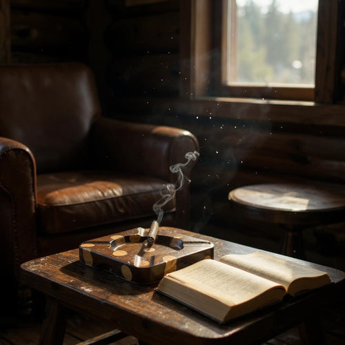 Walnut & White Oak Polka Dot Whiskey Smoker & Cigar Ashtray Combo