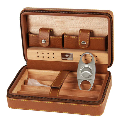 Cigar Box Set with Humidor, Lighter, and Cutter