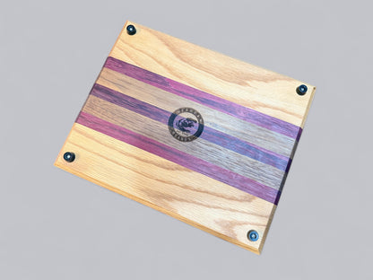 Purpleheart, White Oak, and Walnut Cutting Board
