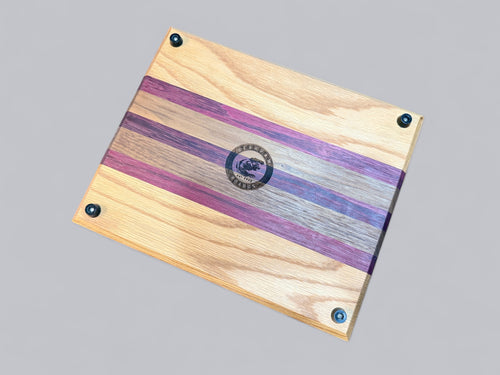 Purpleheart, White Oak, and Walnut Cutting Board