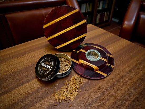 Checkered End Grain Purpleheart and White Oak Whiskey Smoker