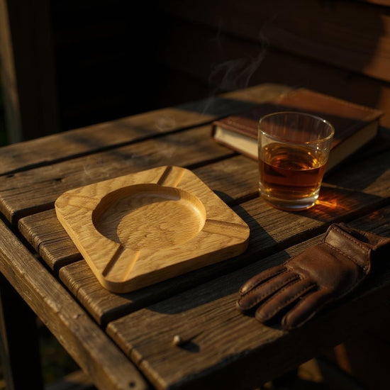 Hand Crafted White Oak Cigar Ashtray